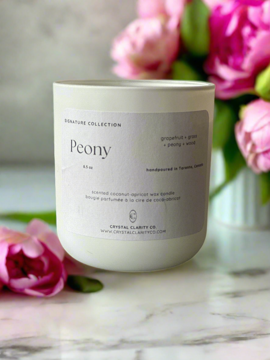 Peony Luxury Scented Wooden Wick Candle