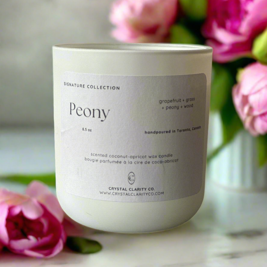 Peony Luxury Scented Wooden Wick Candle