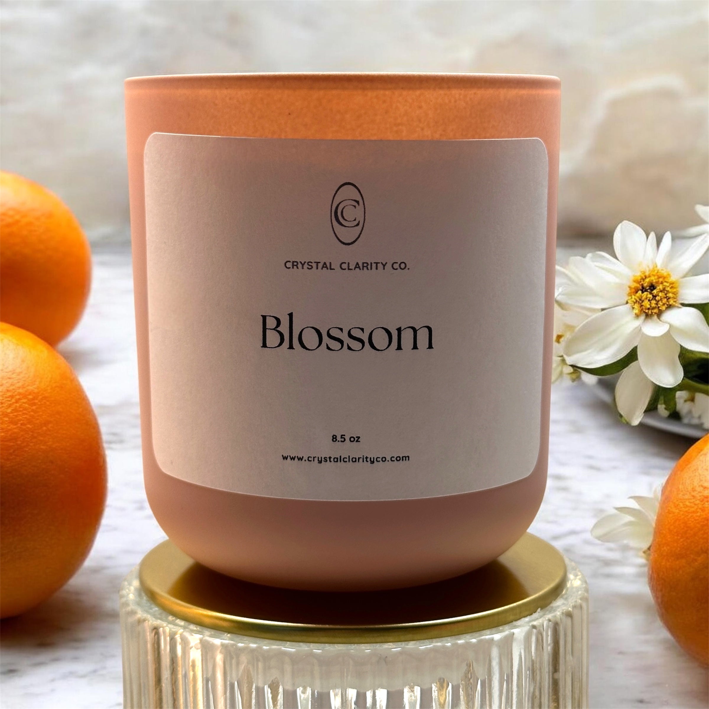 Blossom luxury candle — neroli, honeysuckle and orange blossom — from the Crystal Clarity Co Spring Awakening Collection