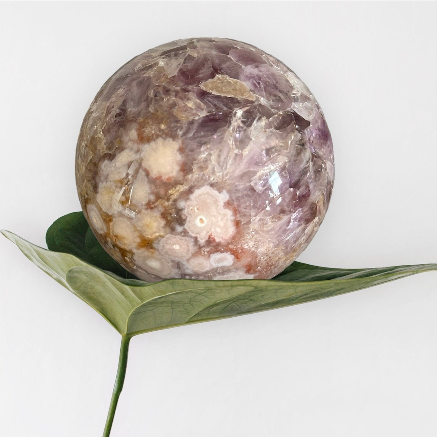 Amethyst Flower Agate Sphere