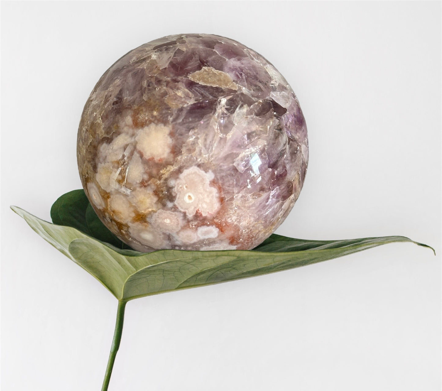 High-Quality Collectible Amethyst Flower Agate Sphere