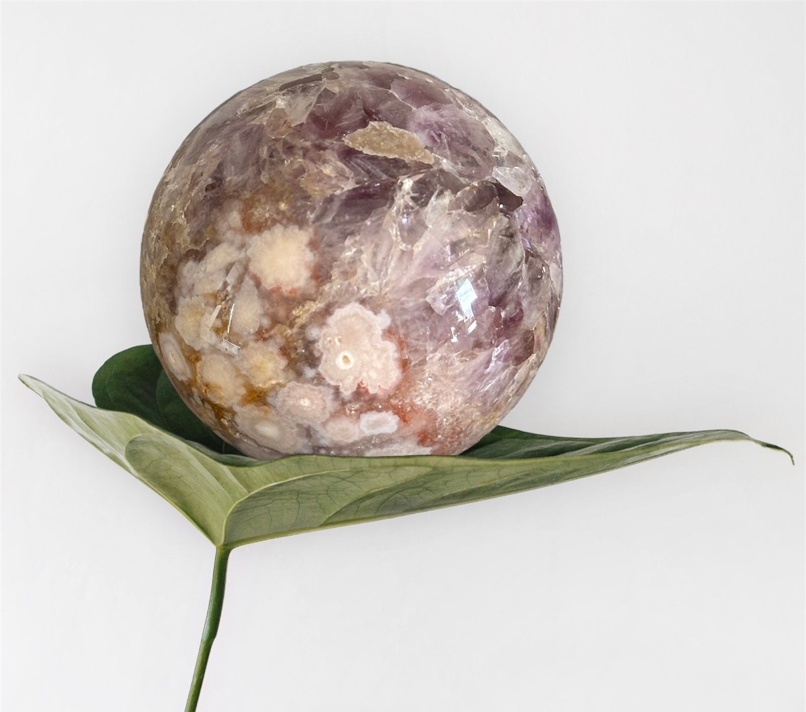 Amethyst Flower Agate Sphere