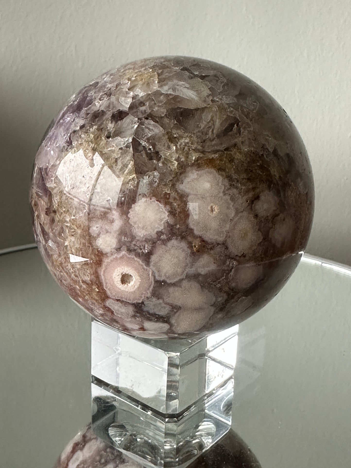 High-Quality Collectible Amethyst Flower Agate Sphere