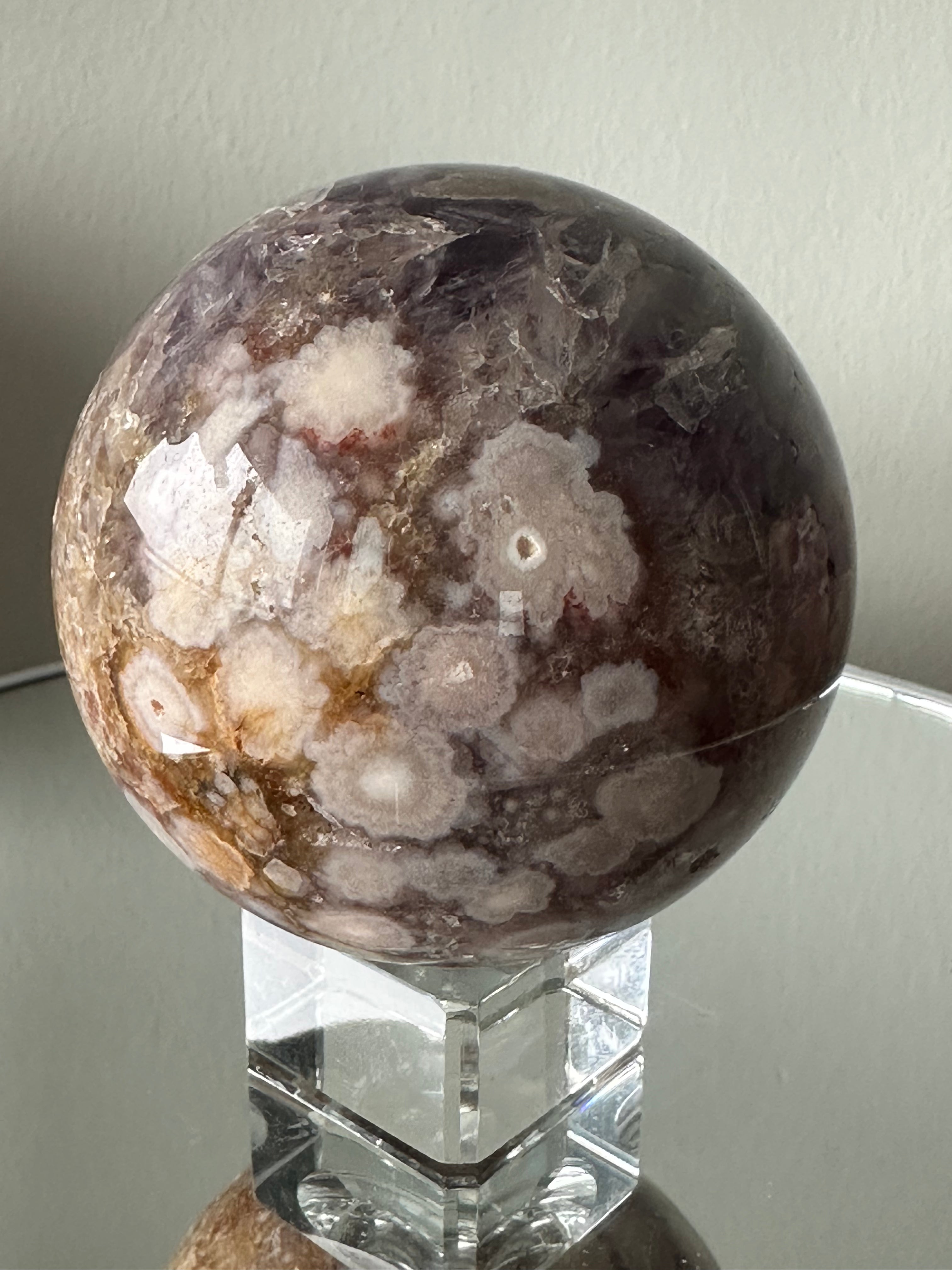 Amethyst Flower Agate Sphere