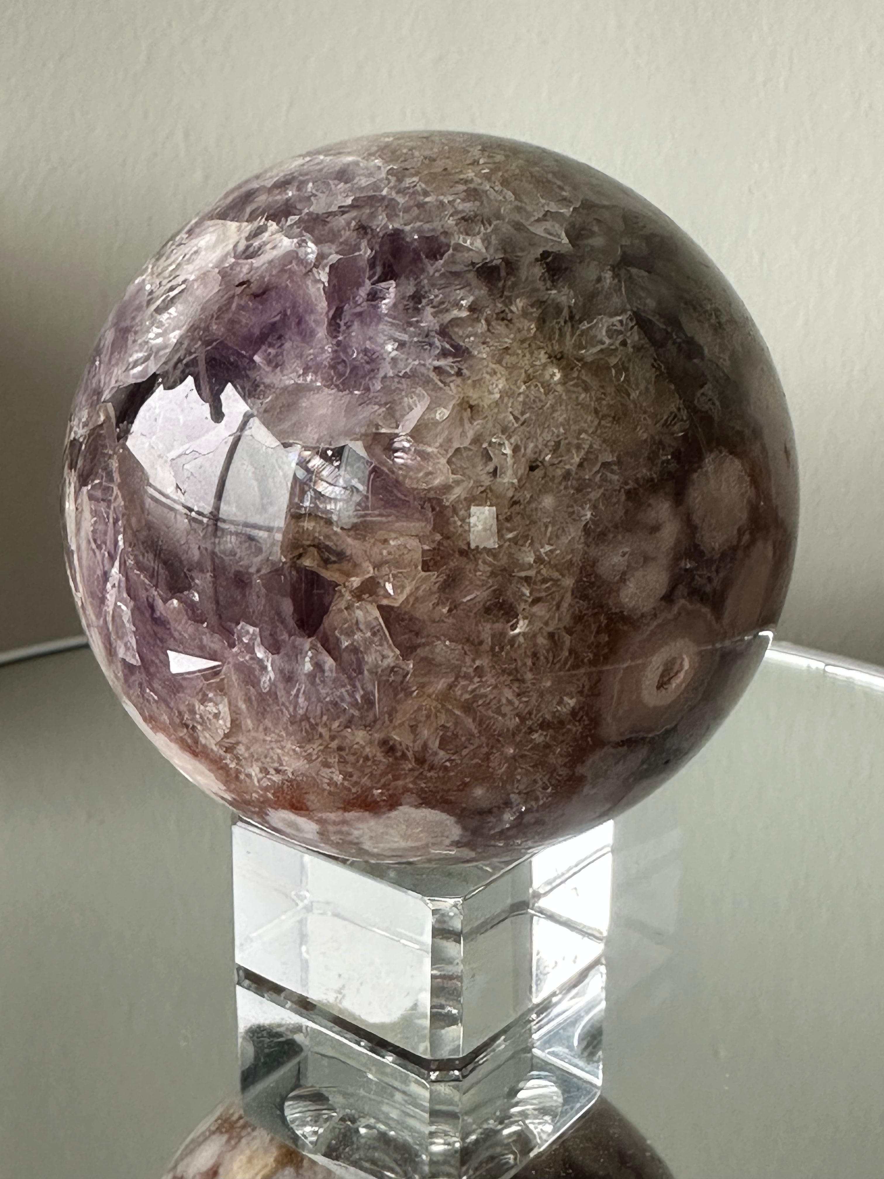 Amethyst Flower Agate Sphere