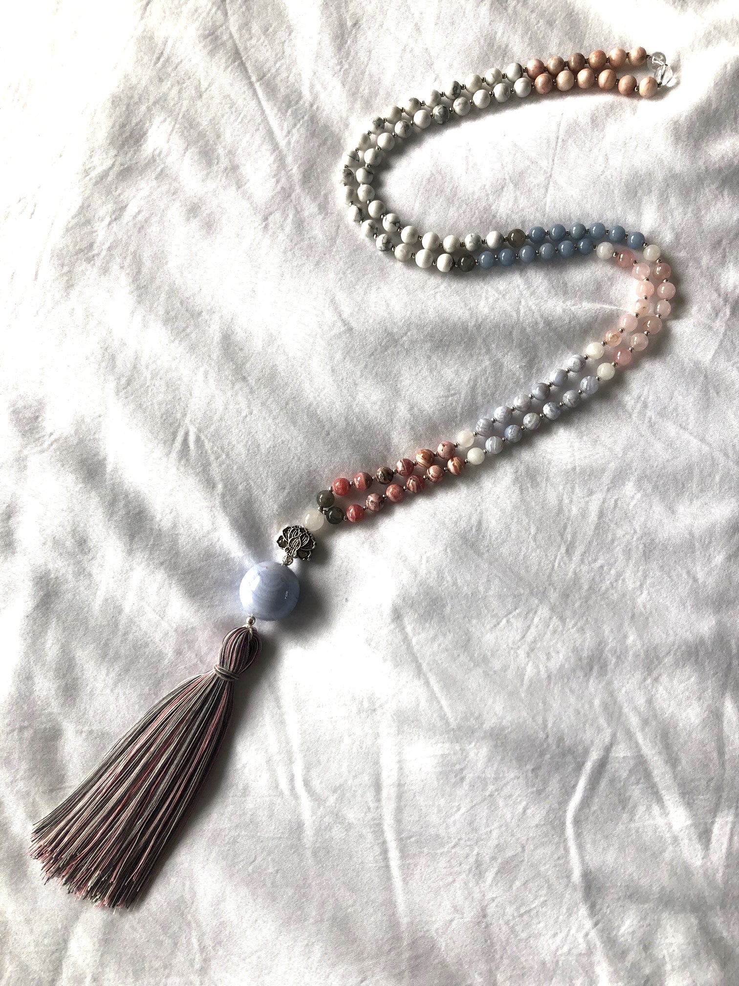 Handcrafted Crystal Meditation Mala Necklace - Healing