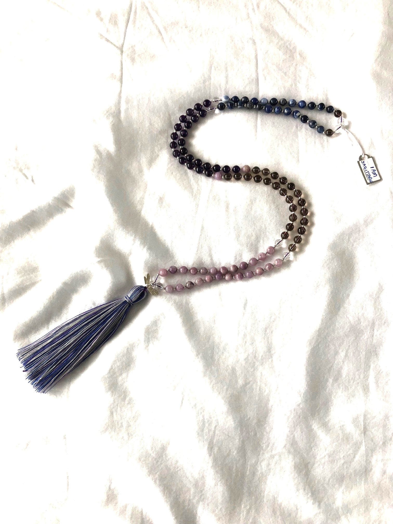 Handcrafted Crystal Meditation Mala Necklace for Sagittarius Zodiac Sign