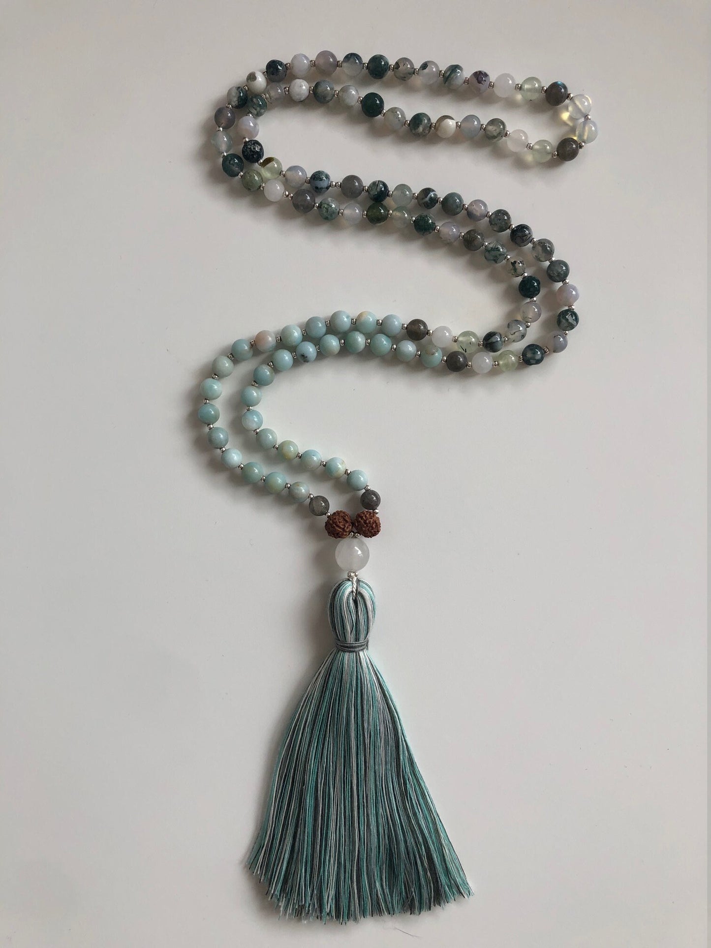 Handcrafted Crystal Meditation Mala Necklace - Serene