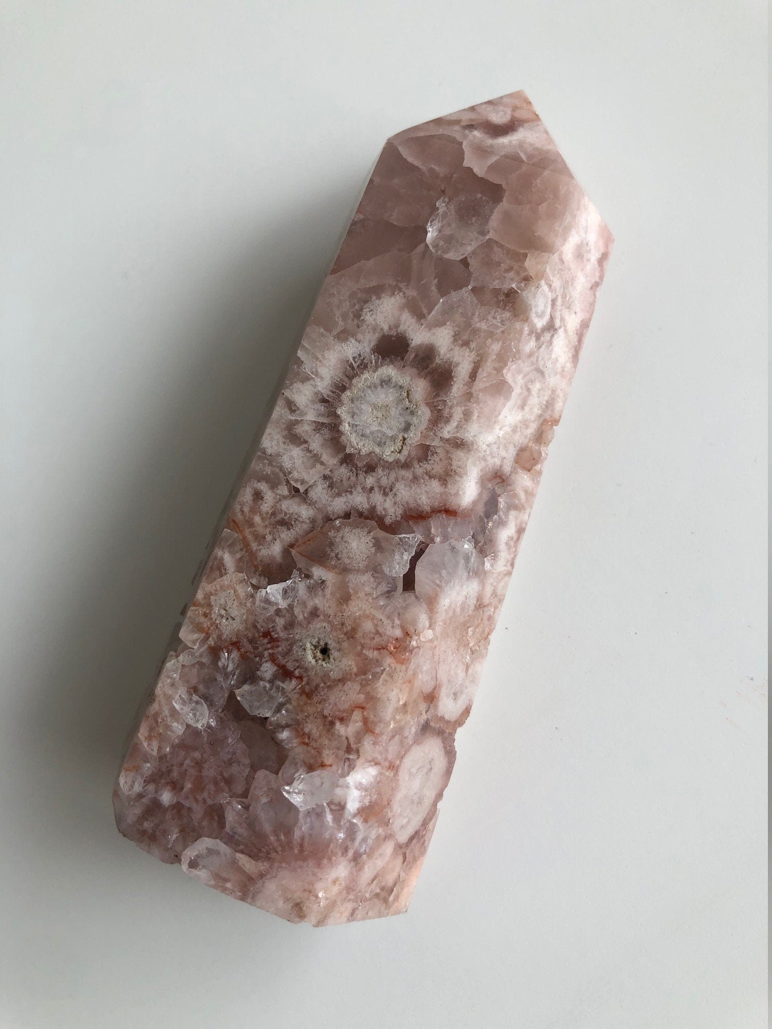 Flower Agate Towers with Druzy