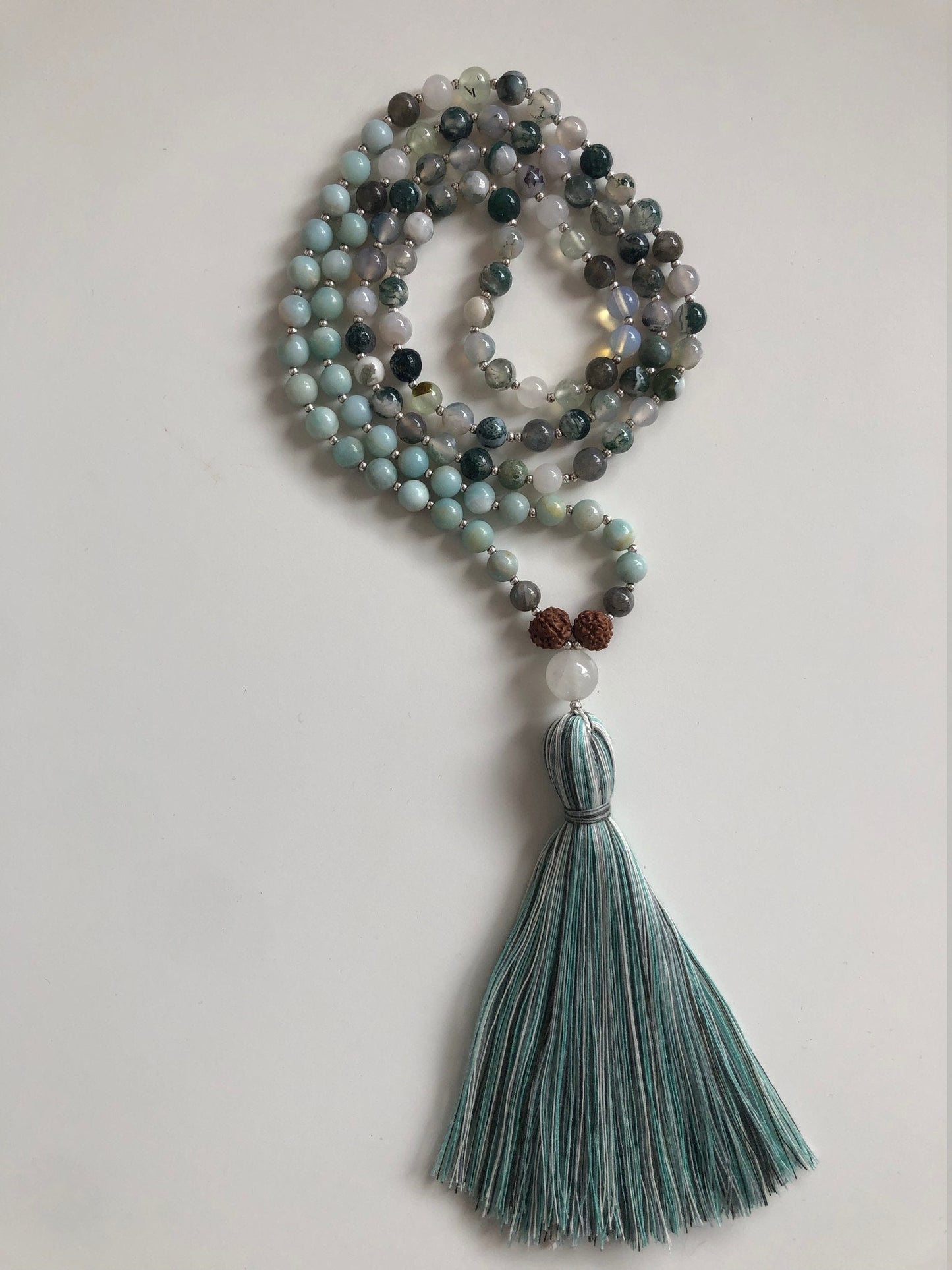 Handcrafted Crystal Meditation Mala Necklace - Serene