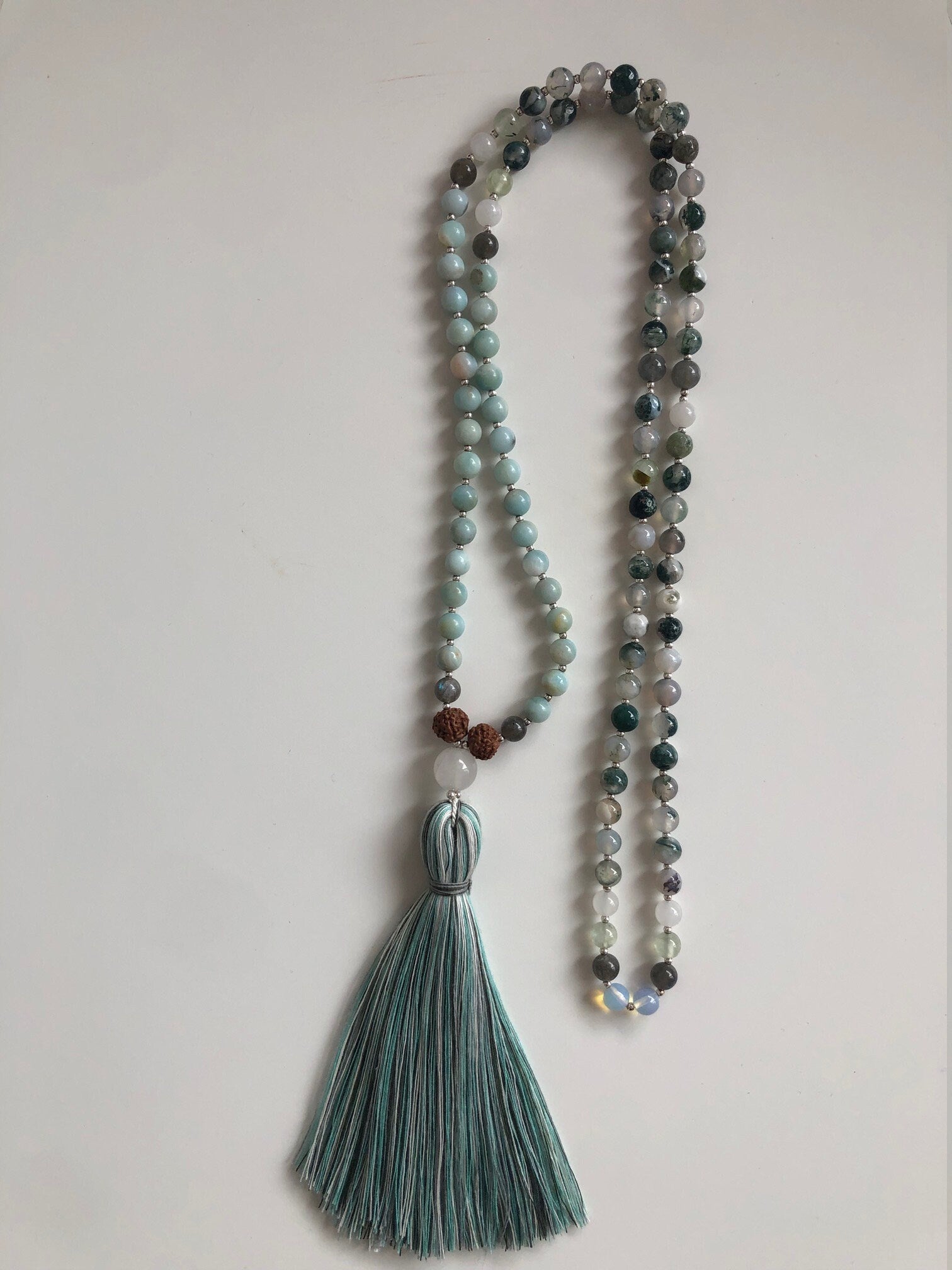 Handcrafted Crystal Meditation Mala Necklace - Serene